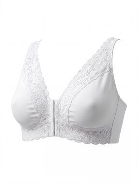 Valmont Lace Wireless Leisure Bra 48B Front-Closure comfortable plus size
